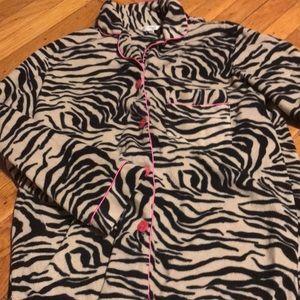 Fleece Zebra pattern pajamas